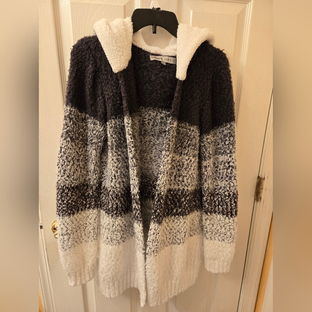 Absolutely Famous Black and Gray Striped Cardigan